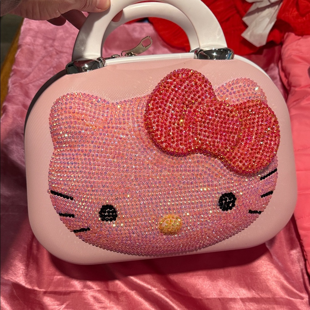 Hello Kitty Pink and Red Rhinestone Make up Bag